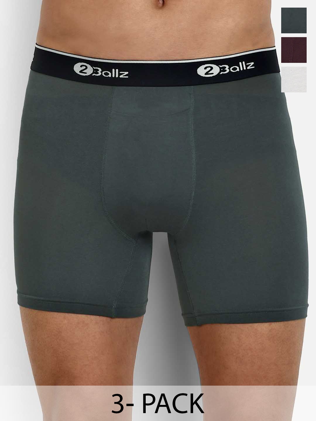 

2BALLZ Pack Of 3 Breathability Trunks UGBRW-3-2BT, Red