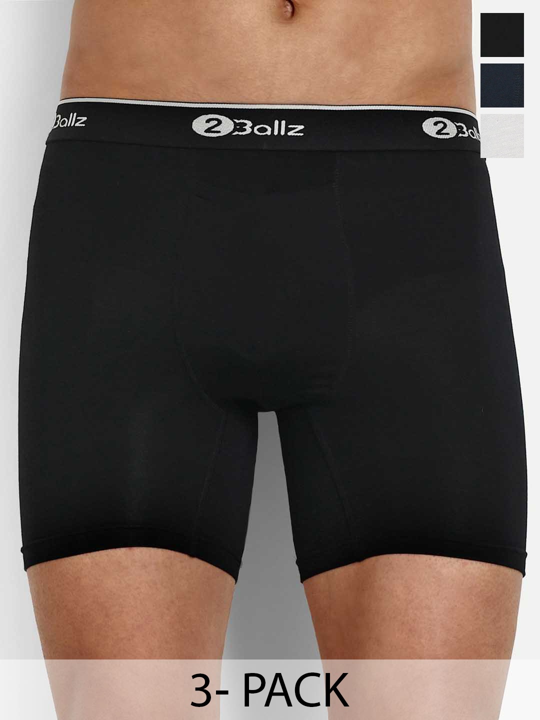 

2BALLZ Pack Of 3 Breathability Trunks BKBW-3-2BT, Navy blue
