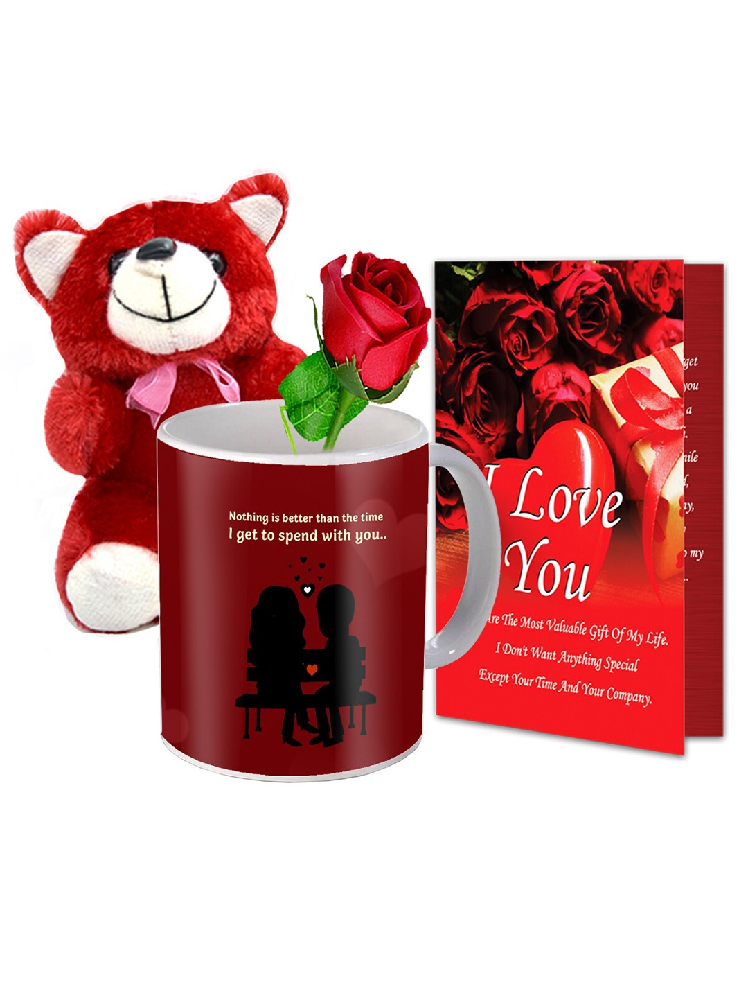 

ME & YOU 4 Pieces Printed Valentine Gift Set, Red