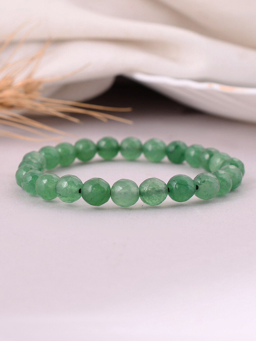 

Silvermerc 925 Women Artificial Beads Beaded Bracelet, Sea green