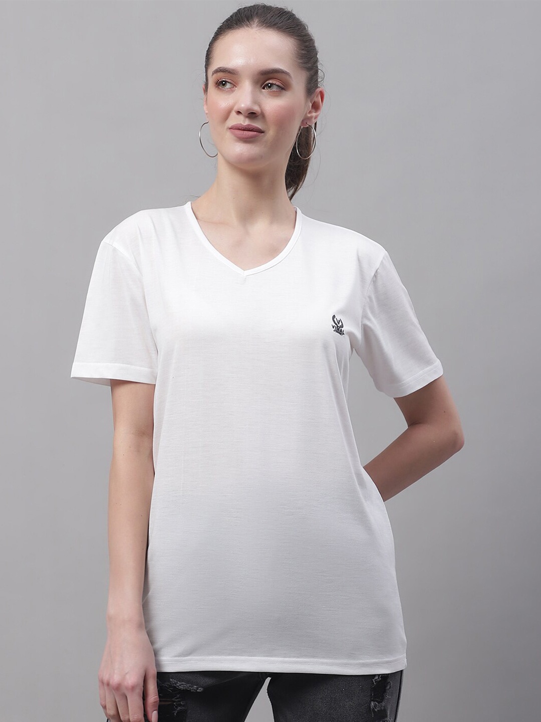 

MACK JONNEY V-Neck Cotton T-shirt, White