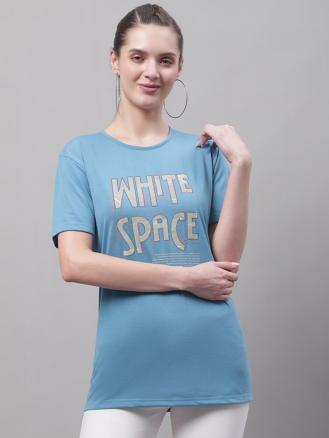 

MACK JONNEY Typography Printed Cotton T-shirt, Blue