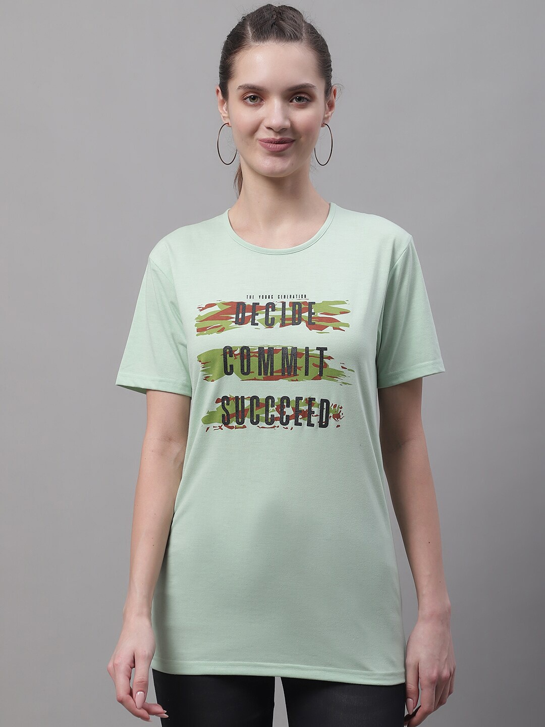 

MACK JONNEY Typography Printed Cotton T-shirt, Green