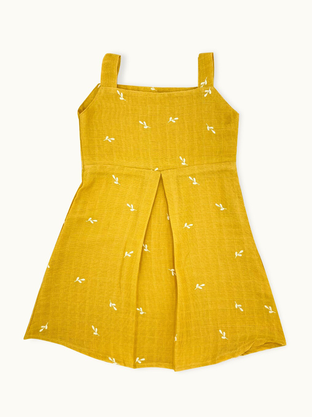 

BAESD Kids-Girls Floral Print Organic Cotton Square Neck Fit & Flare Dress, Yellow