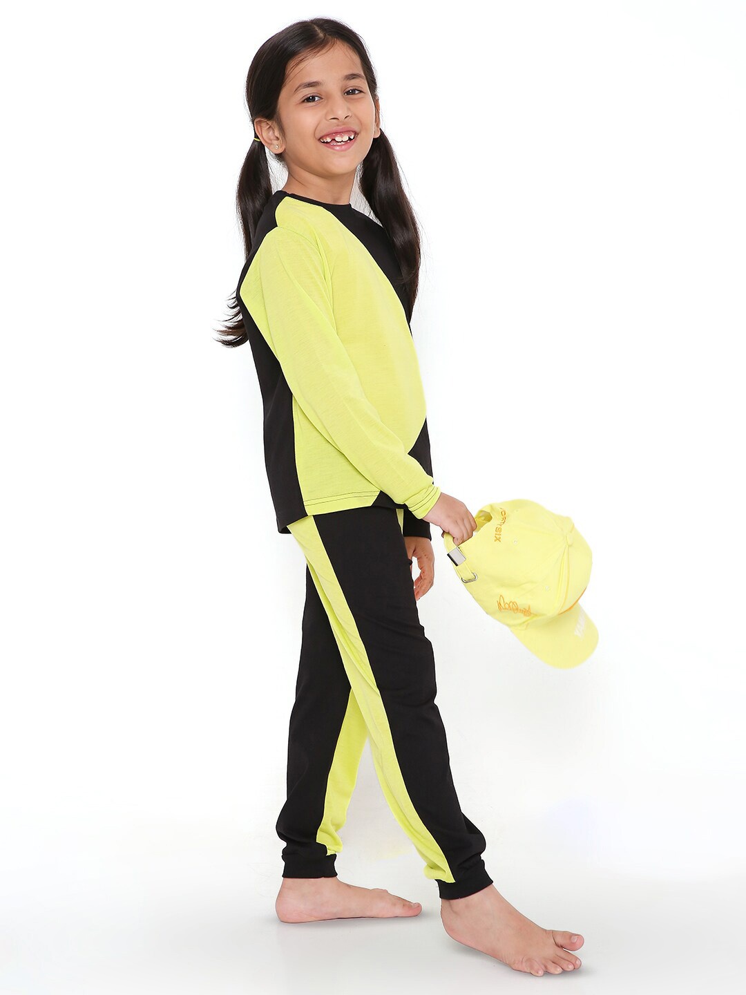 

BLANCD Girls Colourblocked Night Suit, Black