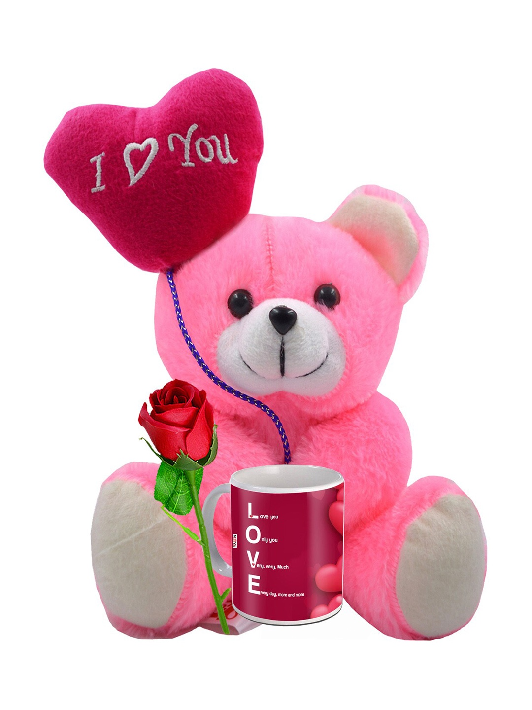

ME & YOU Pink & White 3 Pieces Printed Valentine Gift Set, Red
