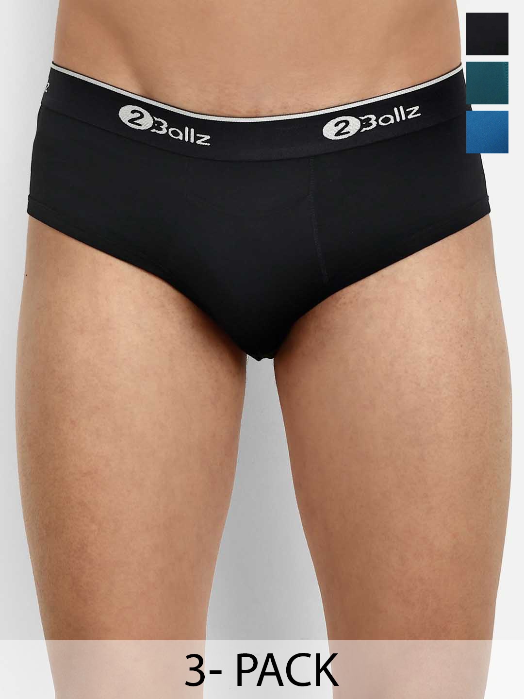 

2BALLZ Pack Of 3 Snug Fit Pouch Briefs- BODHB-3-2BB, Blue
