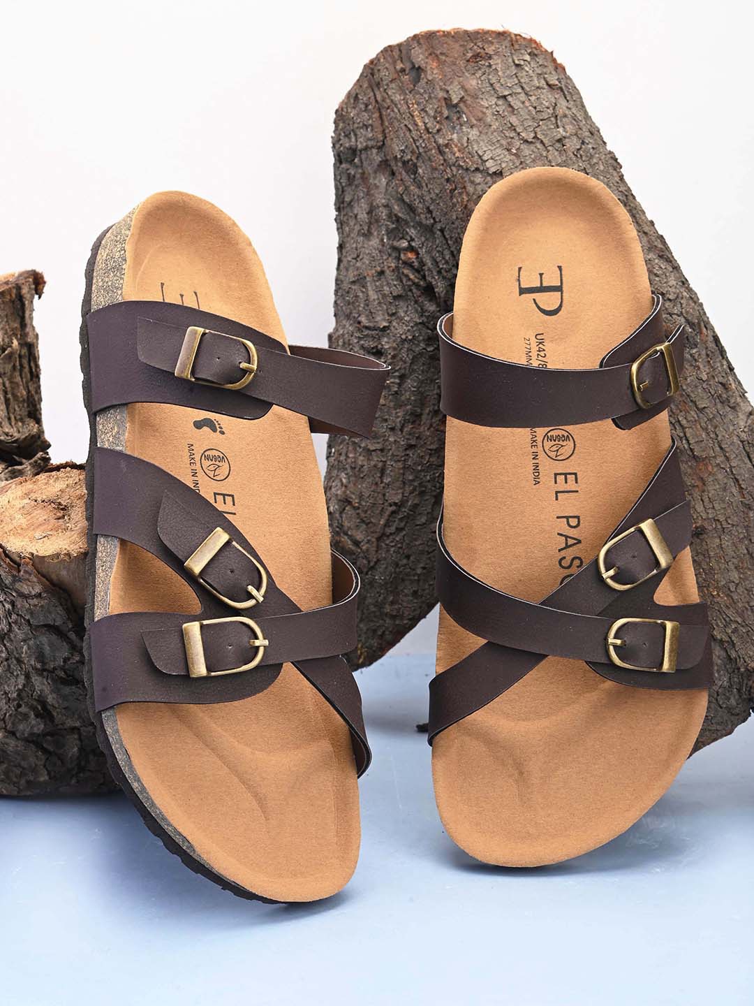 

El Paso Men Slip-On Comfort Sandals, Brown