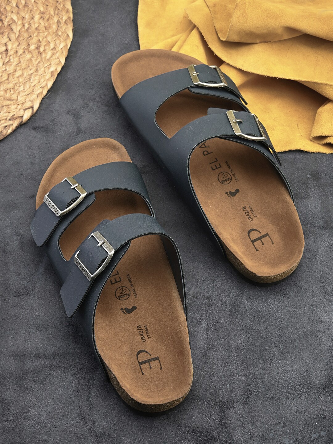 

El Paso Men Comfort Sandals With Buckle, Blue