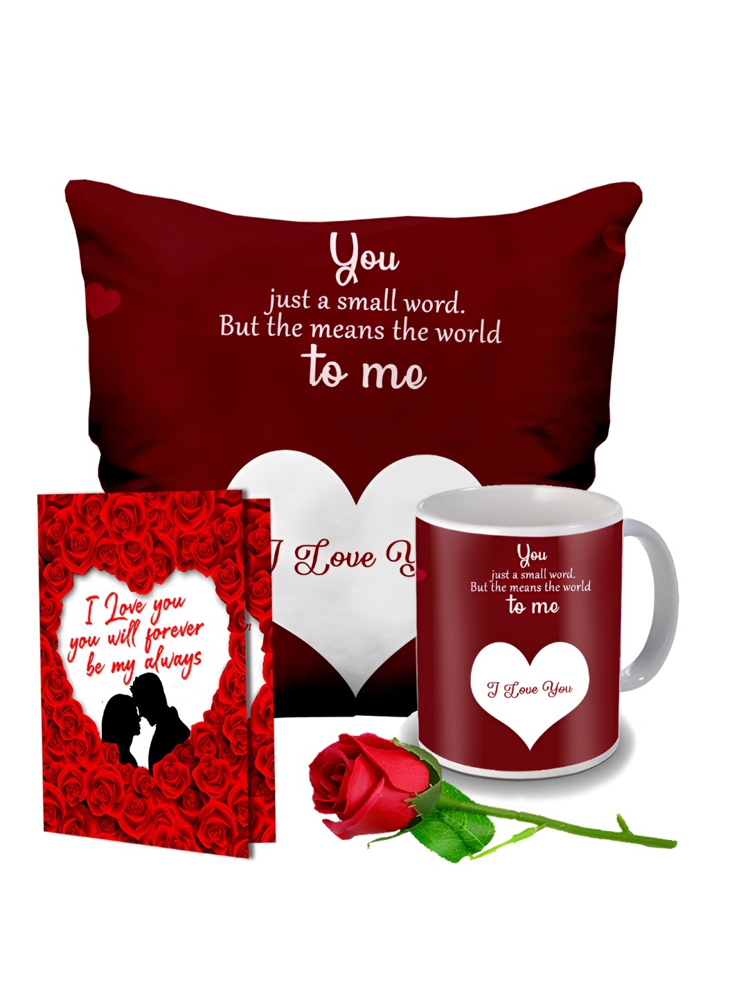 

ME & YOU Red 4 Pcs Printed Valentine Gift Set