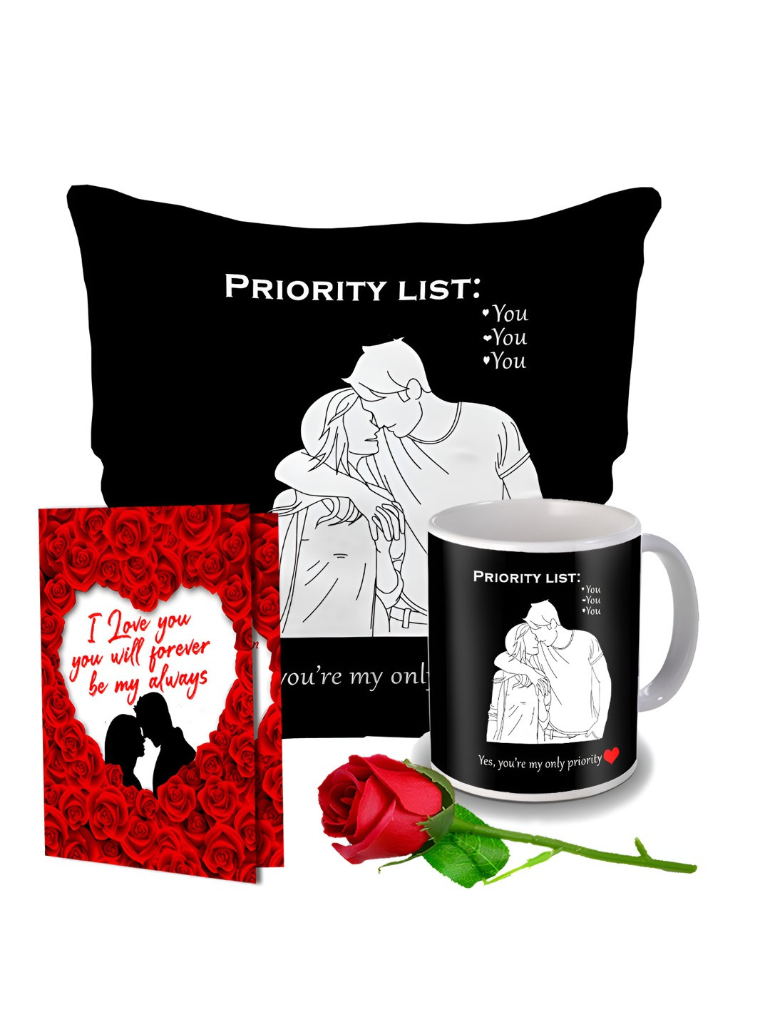 

ME & YOU Red & Black 4 Pcs Printed Valentine Gift Set