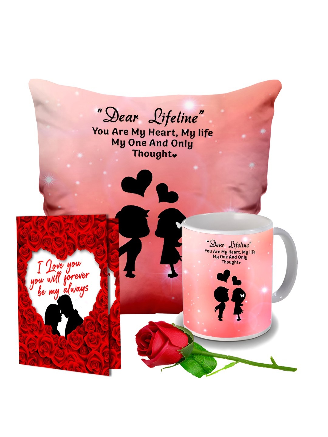 

ME & YOU 4 Pieces Printed Valentine Gift Set, Red