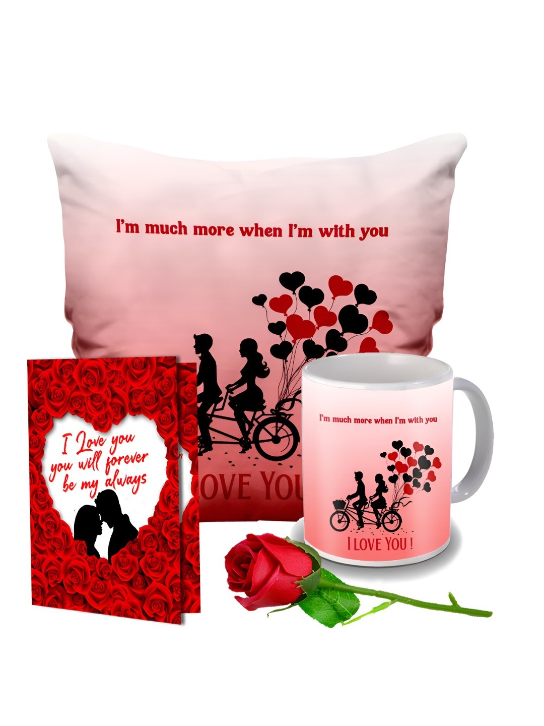 

ME & YOU Red 4 Pcs Printed Valentine Gift Set