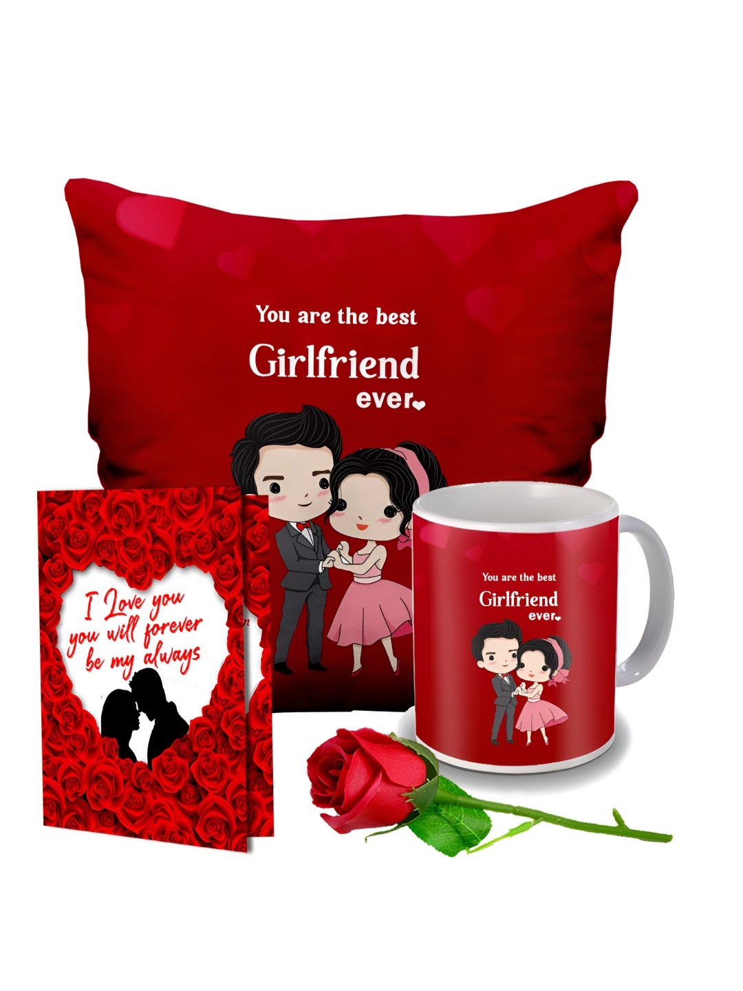 

ME & YOU Red 4 Pcs Printed Valentine Gift Set