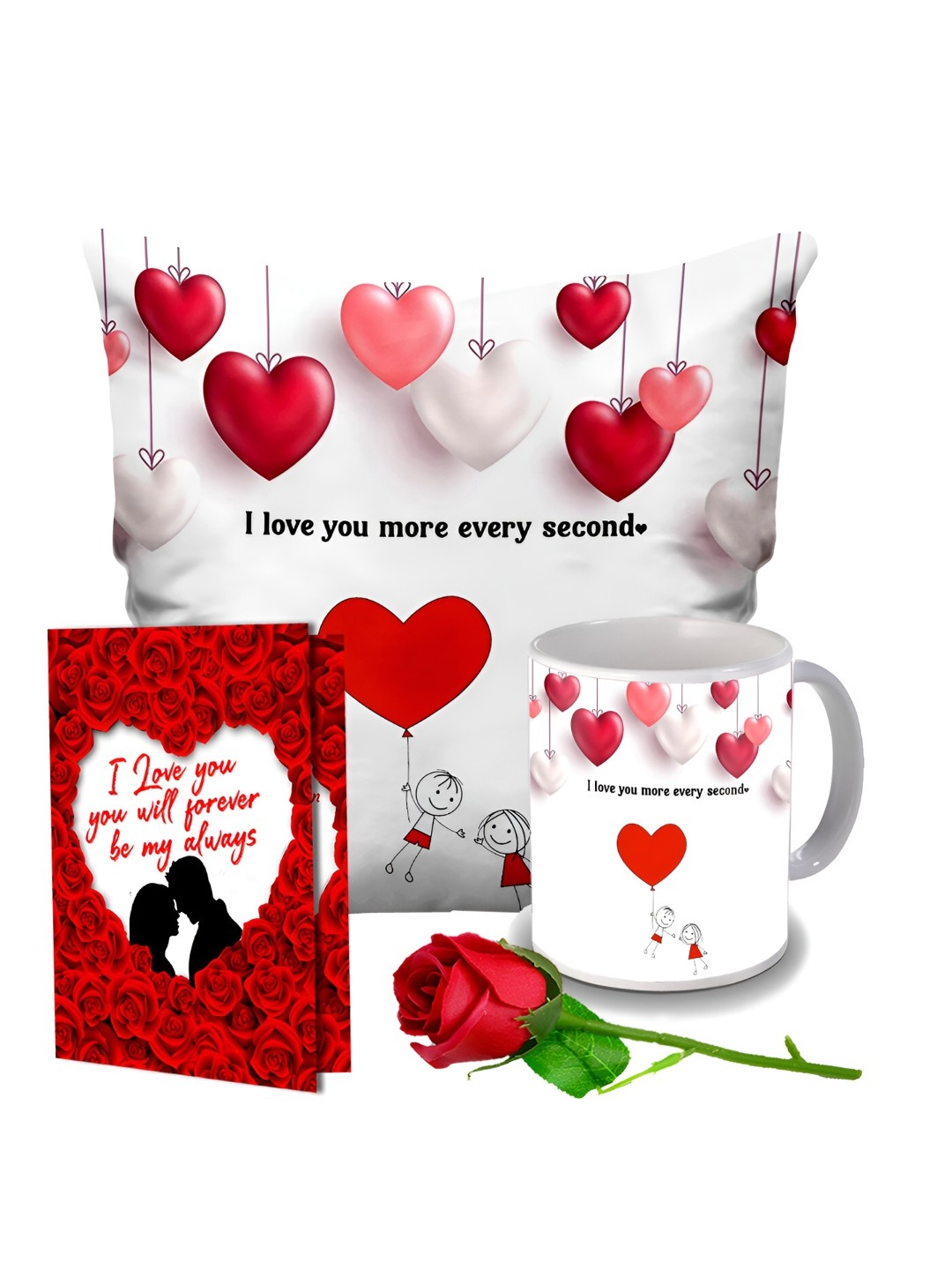 

ME & YOU 4 Pieces Printed Valentine Gift Set, Red