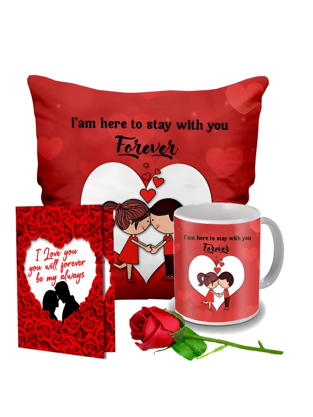 

ME & YOU Red 4 Pcs Printed Valentine Gift Set