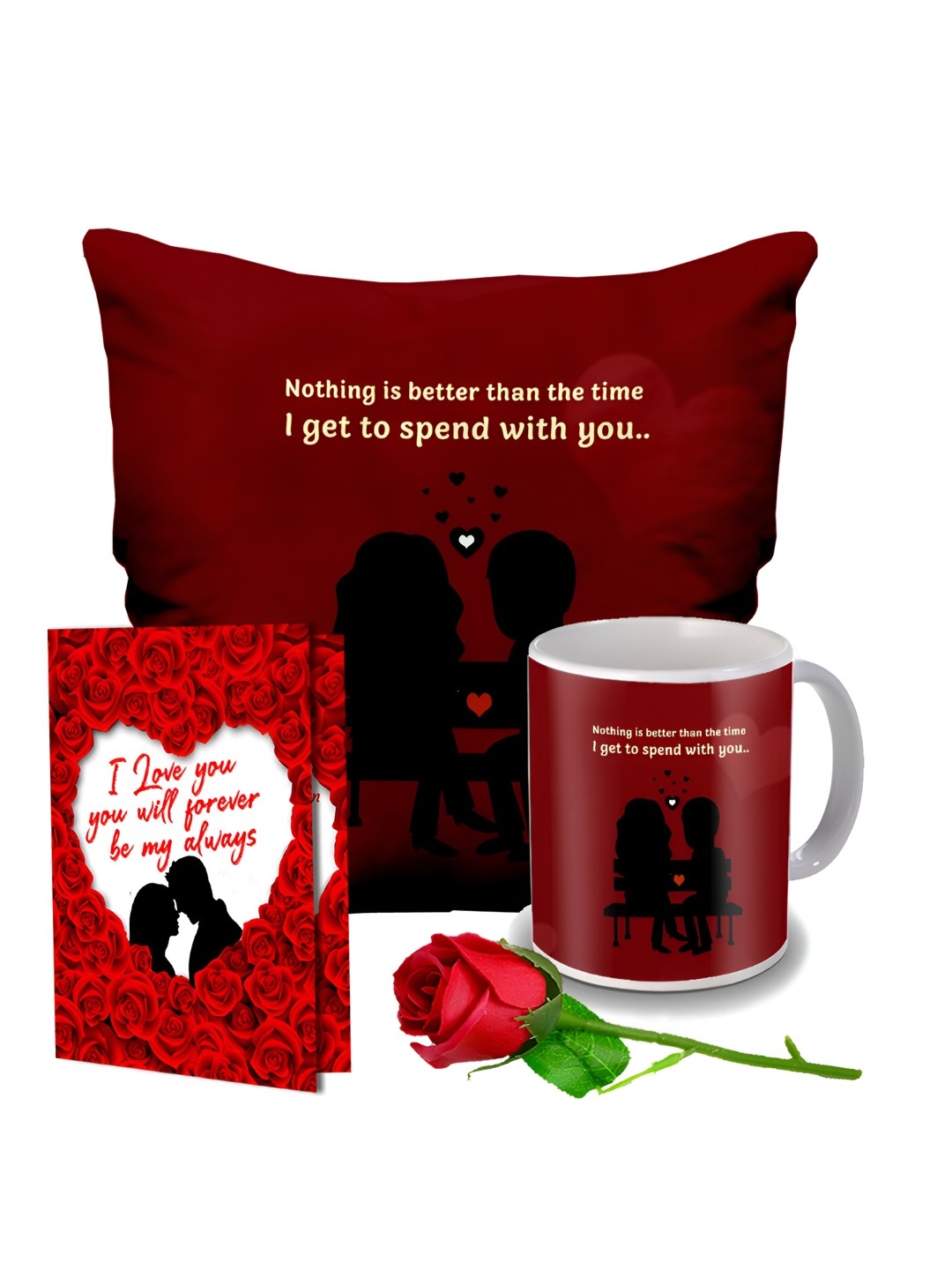 

ME & YOU 4 Pieces Printed Valentine Gift Set, Red