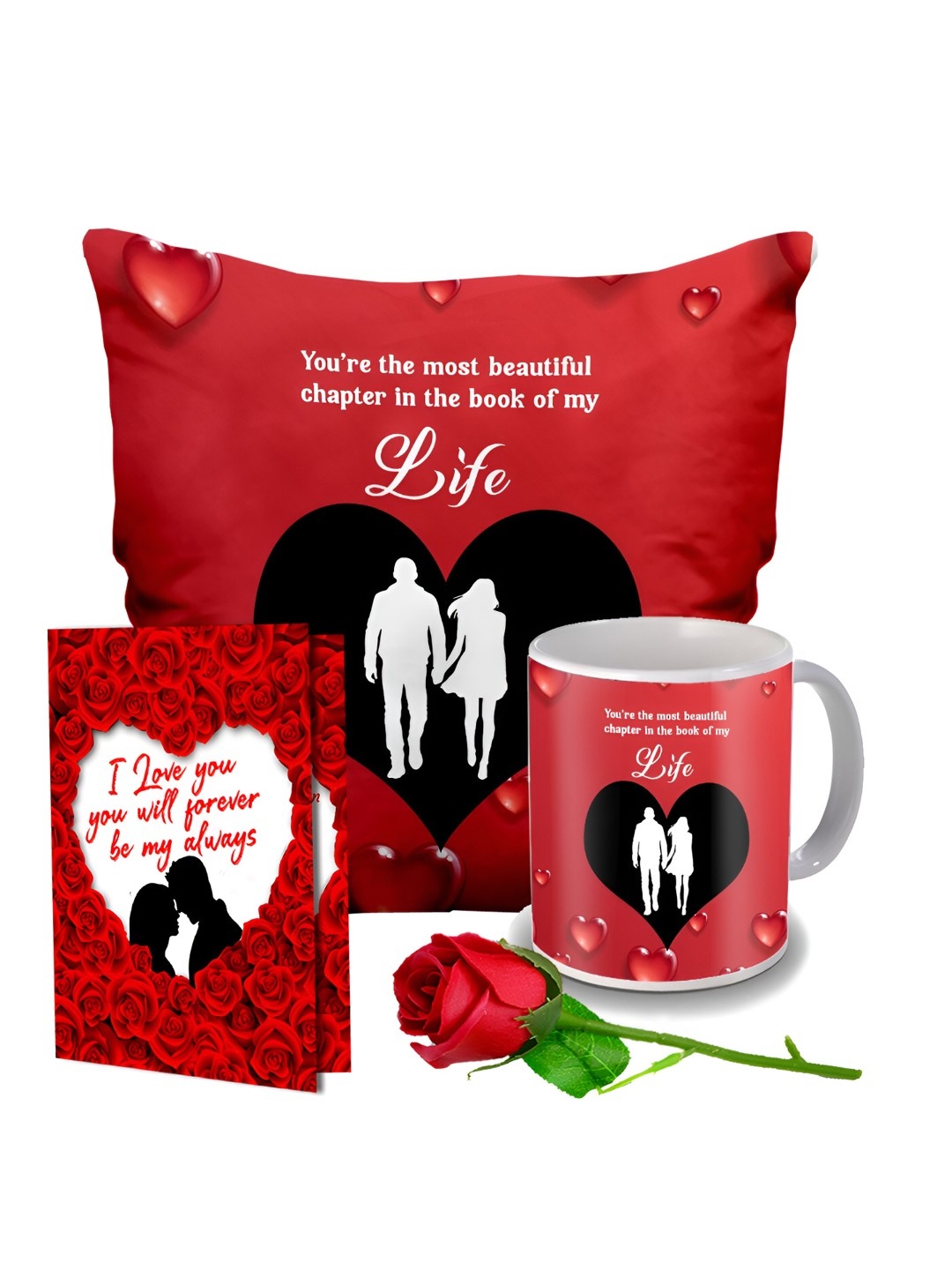 

ME & YOU 4 Pieces Printed Valentine Gift Set, Red