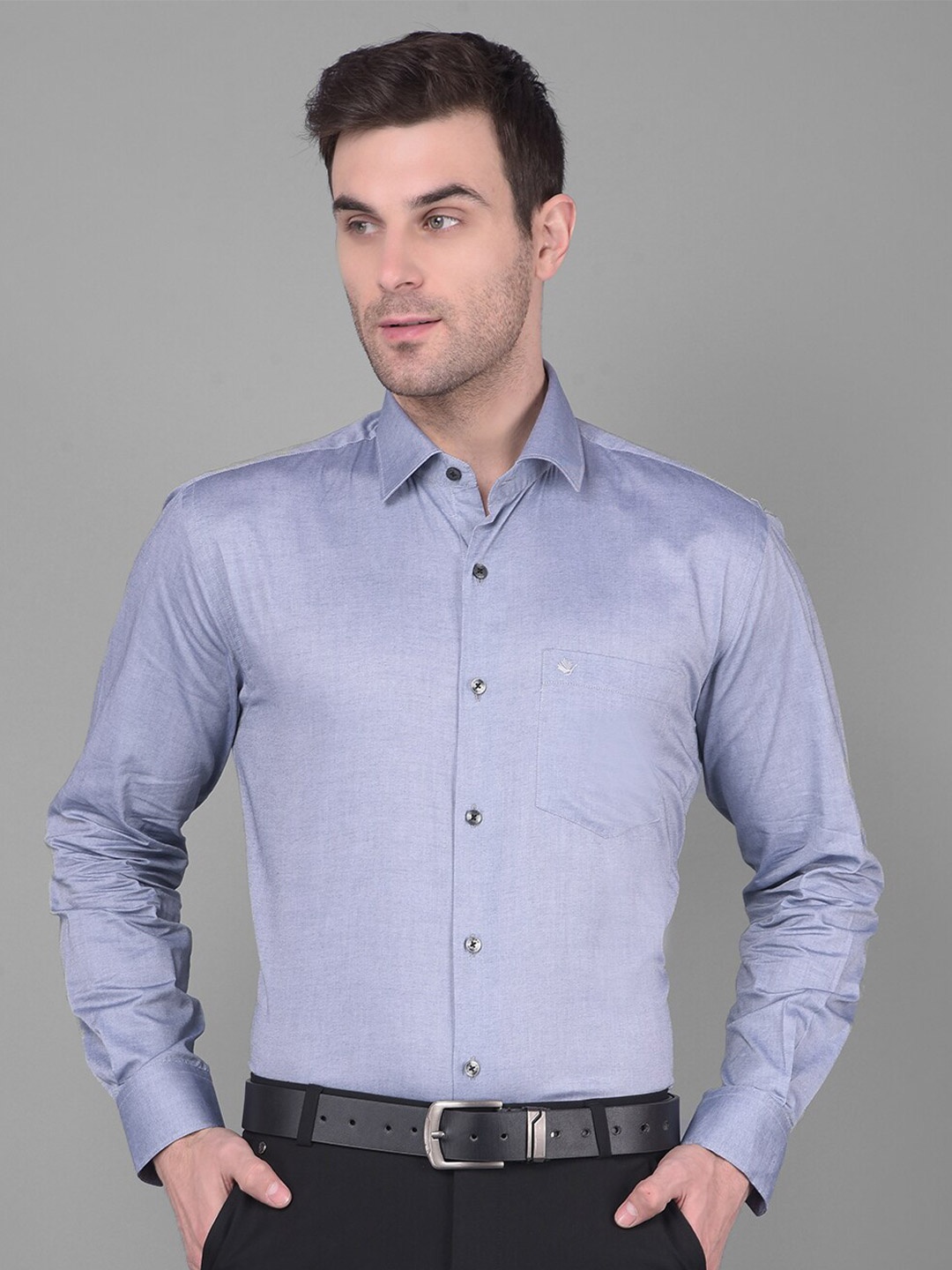 

COBB Smart Regular Fit Cotton Formal Shirt, Grey