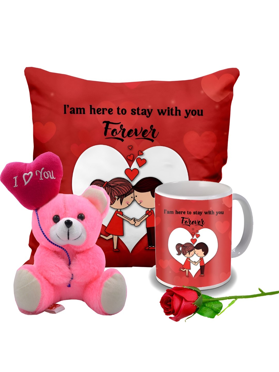 

ME & YOU Red & White 4 Pcs Printed Valentine Gift Set