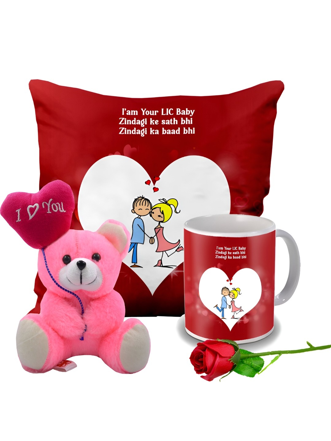 

ME & YOU Red 4 Pcs Printed Valentine Gift Set