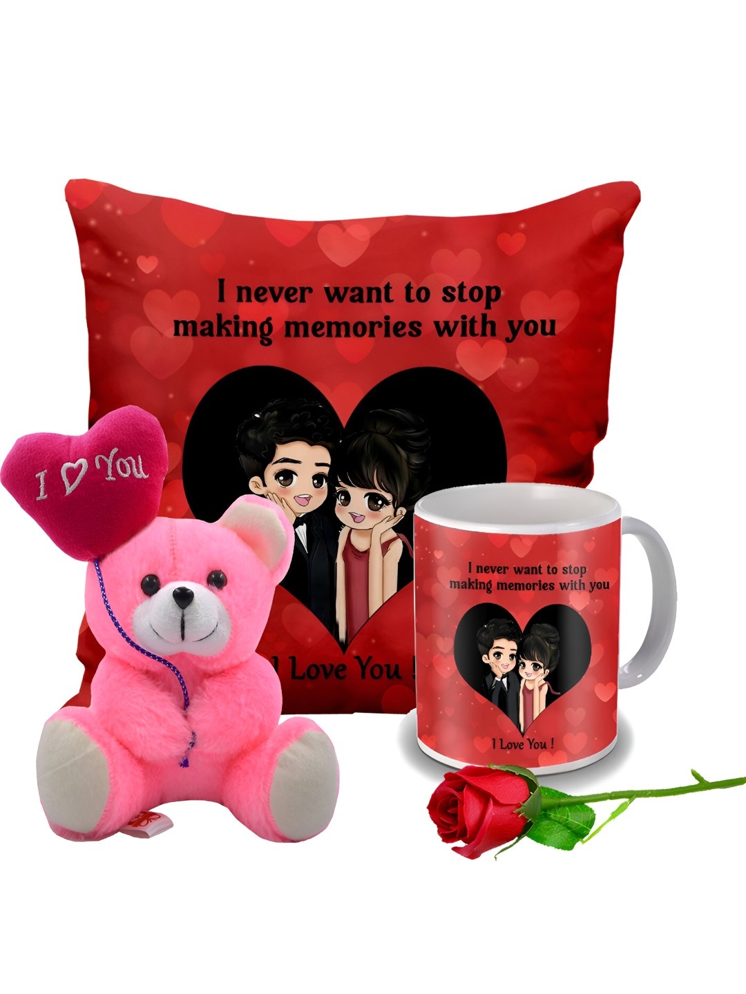 

ME & YOU Red 4 Pieces Printed Valentine Gift Set