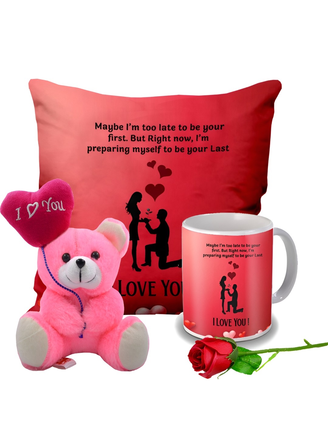 

ME & YOU 4 Pieces Printed Valentine Gift Set, Red