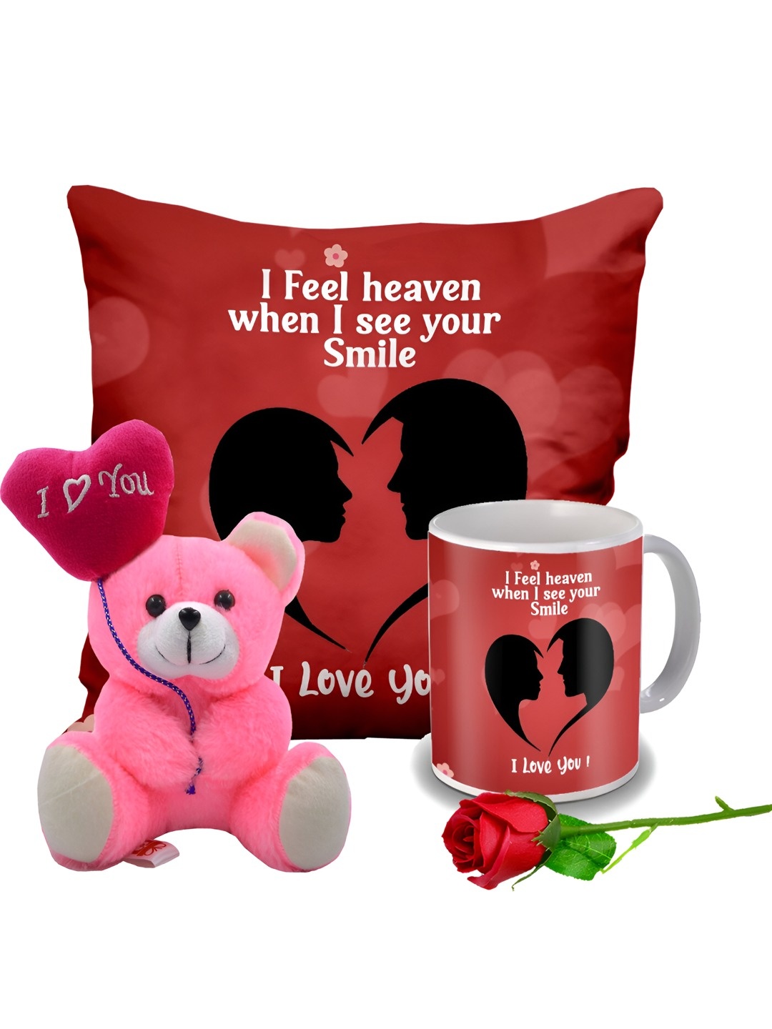 

ME & YOU 4 Pieces Printed Valentine Gift Set, Red