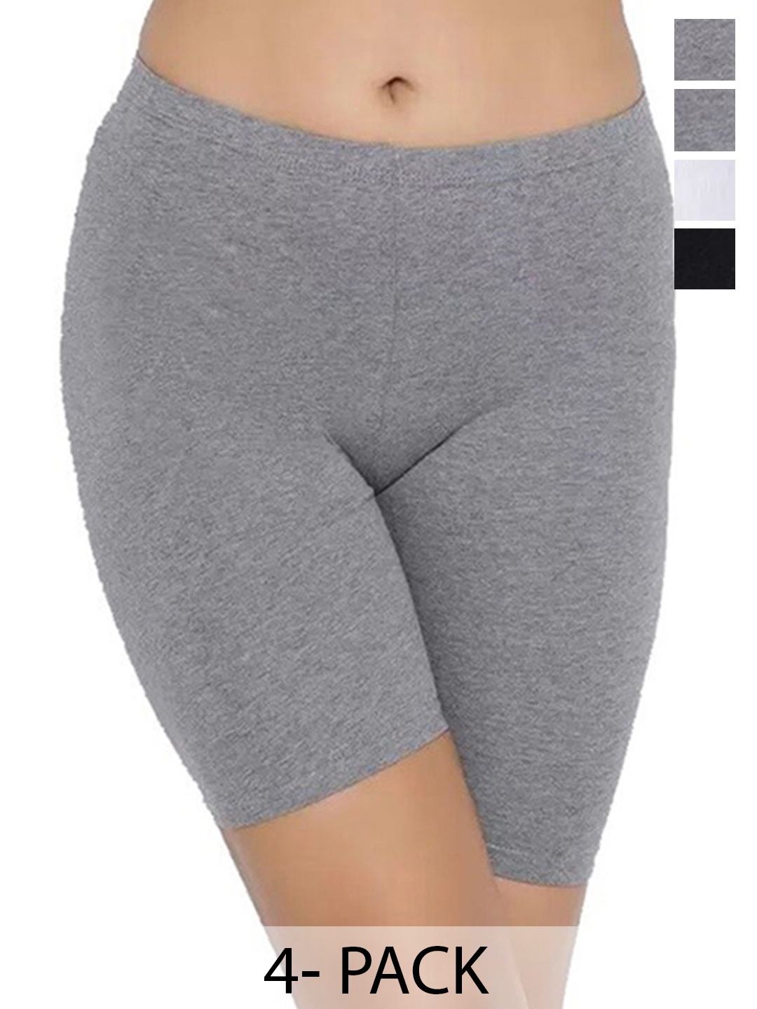 

arLa APPAREL Pack Of 4 Underskirt Cycling Shorts, Grey