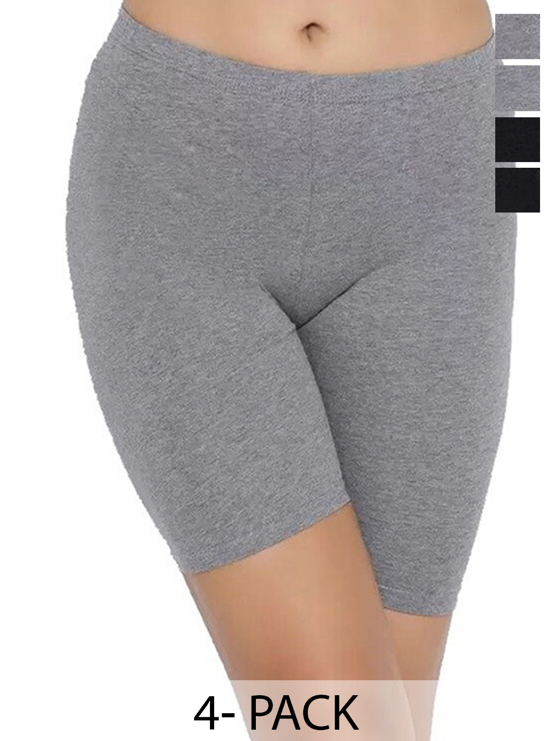 

arLa APPAREL Pack Of 4 Underskirt Cycling Shorts, Grey