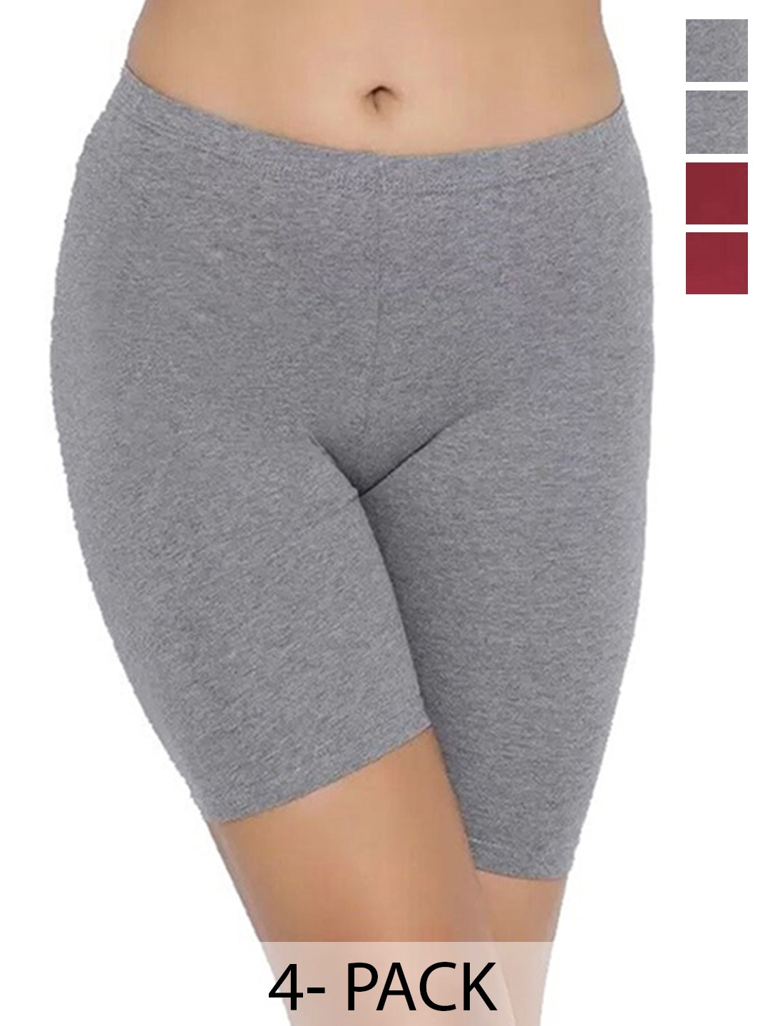 

arLa APPAREL Pack Of 4 Underskirt Cycling Shorts, Maroon