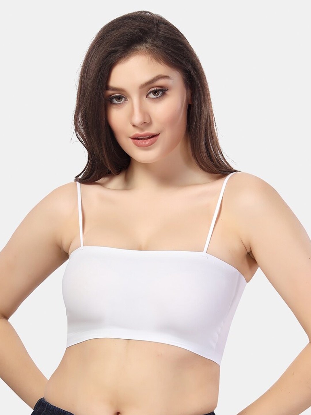 

Fabme Medium Coverage Lightly Padded Seamless T-shirt Bra With All Day Comfort, White