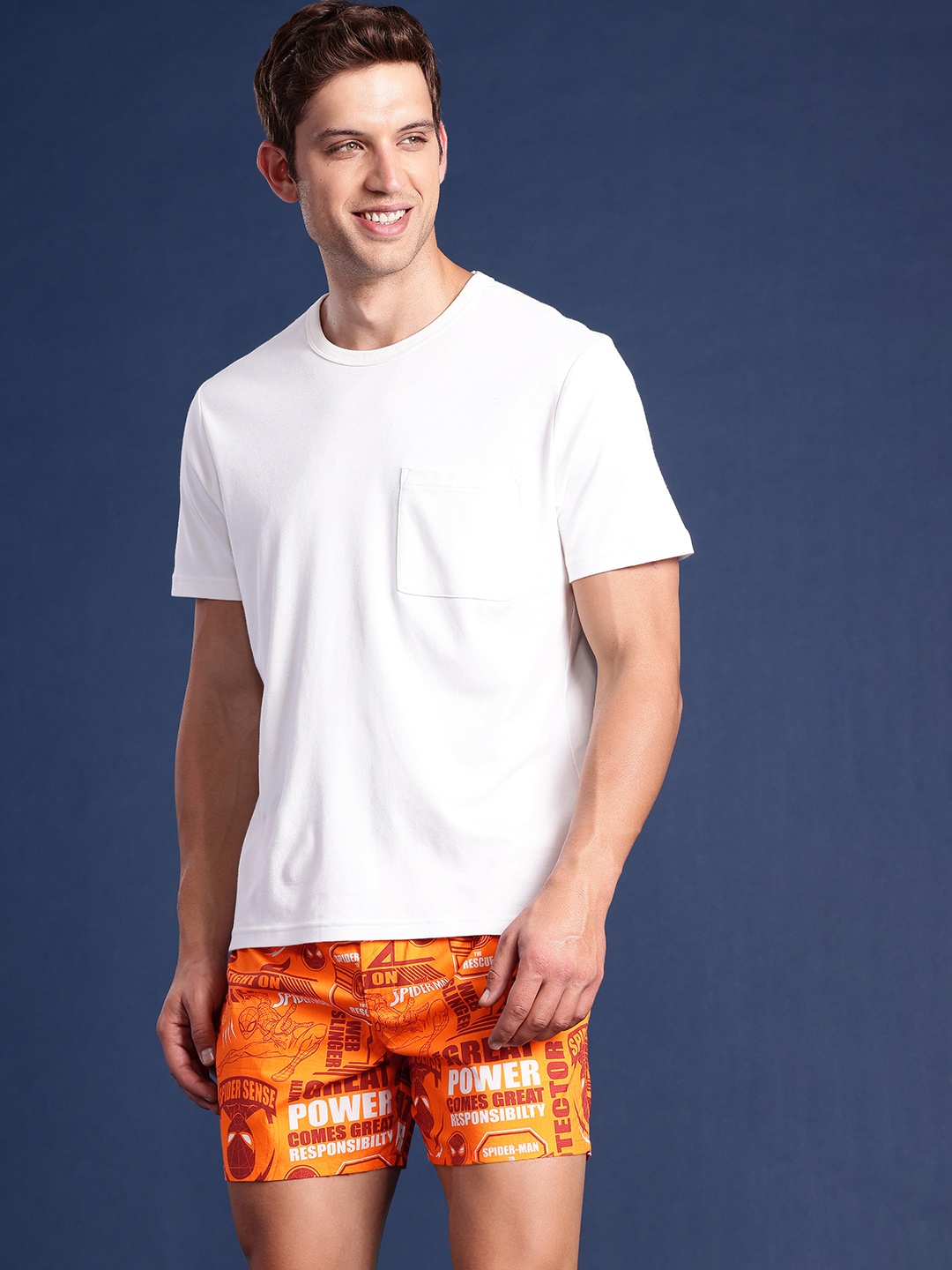 

Mast & Harbour Men Printed Pure Cotton Boxers, Orange