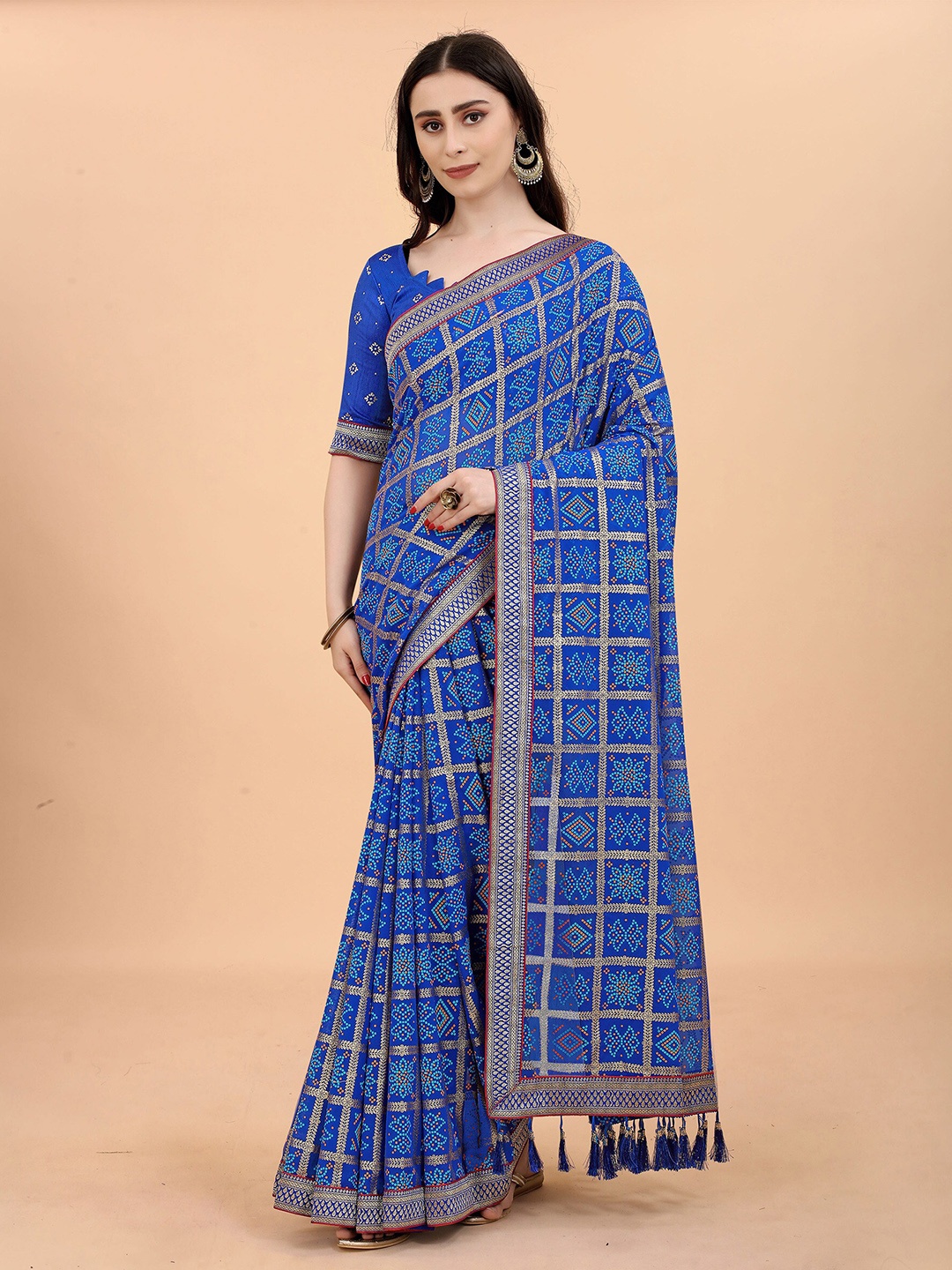 

KALINI Ethnic Motifs Printed Saree, Blue