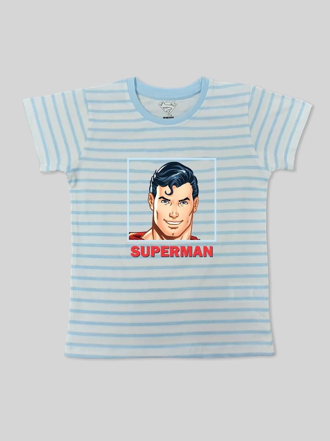 

Minute Mirth Infant Boys Superman Printed Cotton T-shirt, Blue