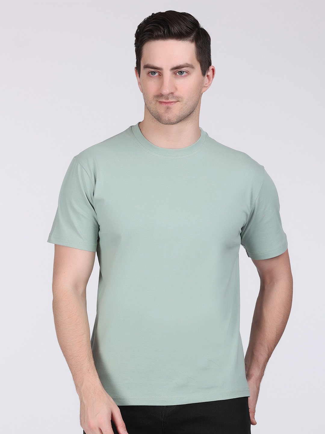 

HILLBERG Round Neck Cotton Relaxed Fit T-shirt, Green