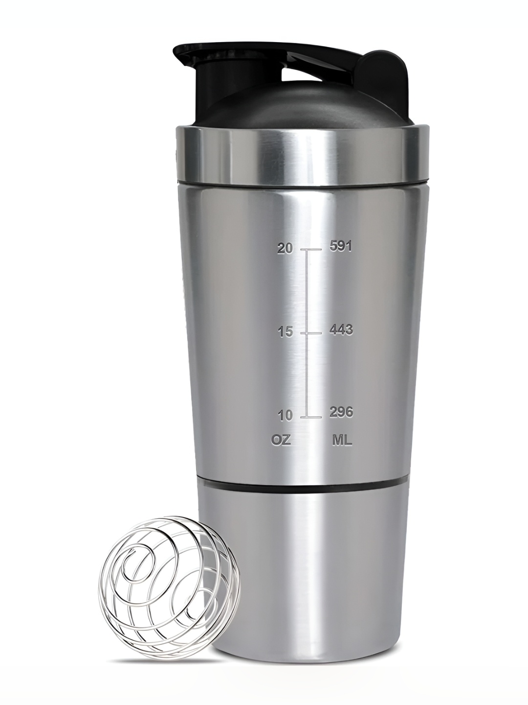 

Body Smith Silver Toned Stainless Steel Double Wall Vacuum Tip Open Shaker 600 ML