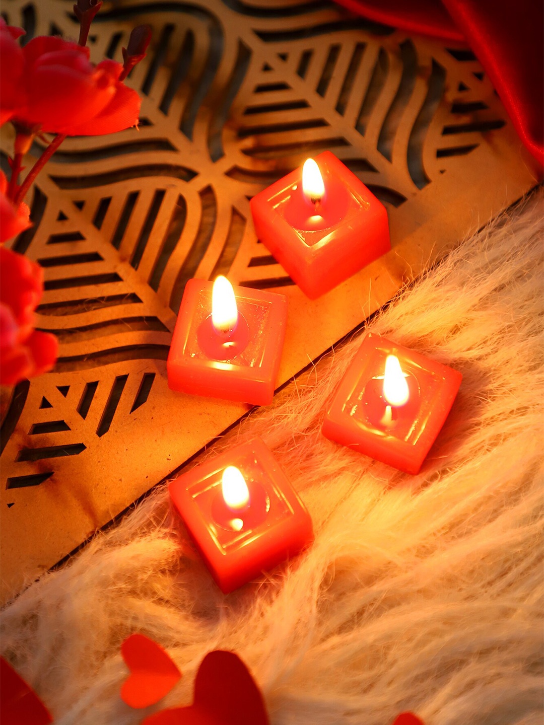 

Akaar 4 Pcs Red Rectangle Secret Message Candles