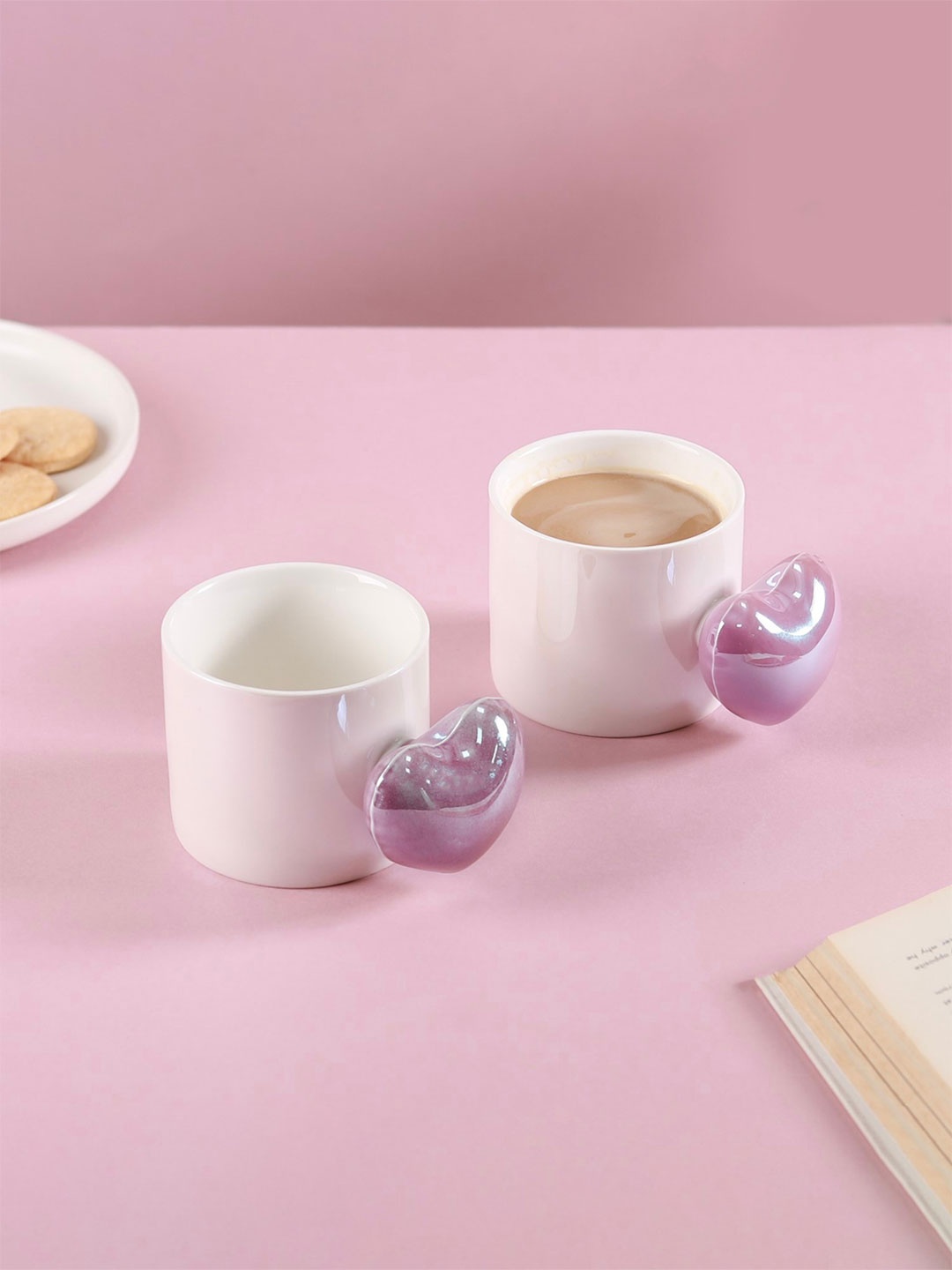 

Nestasia White & Purple 2 Pieces Balloon Heart Ceramic Glossy Mugs 330 ml