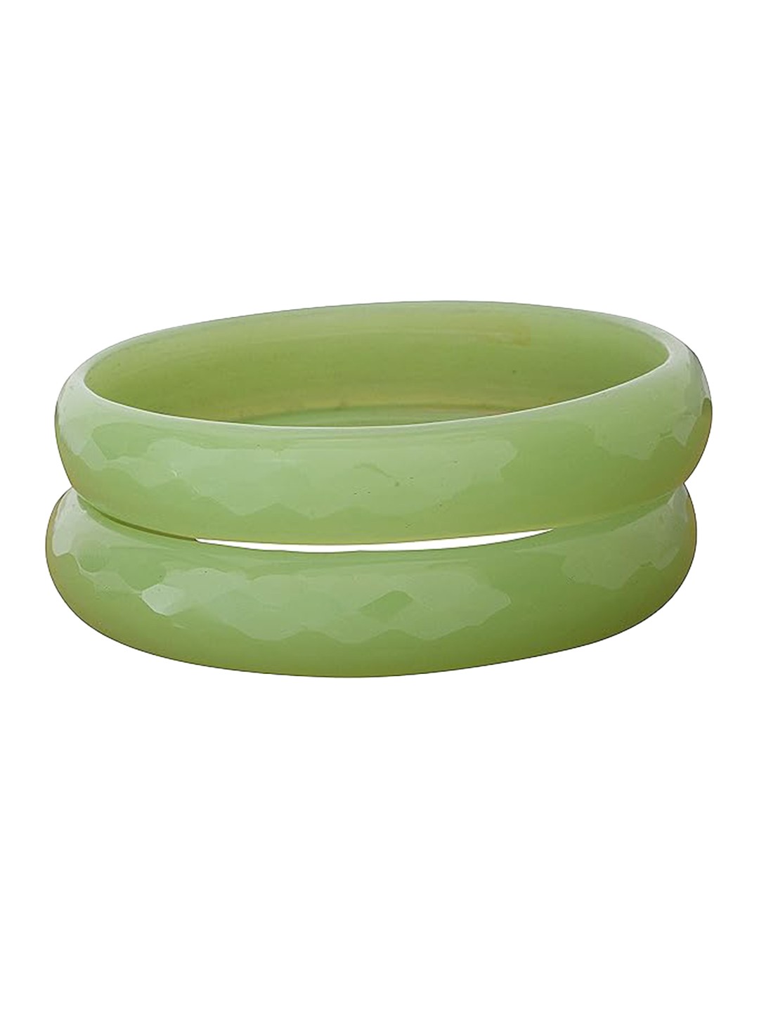 

NMII Set Of 2 Cutting Pattern Glossy Bangles, Green