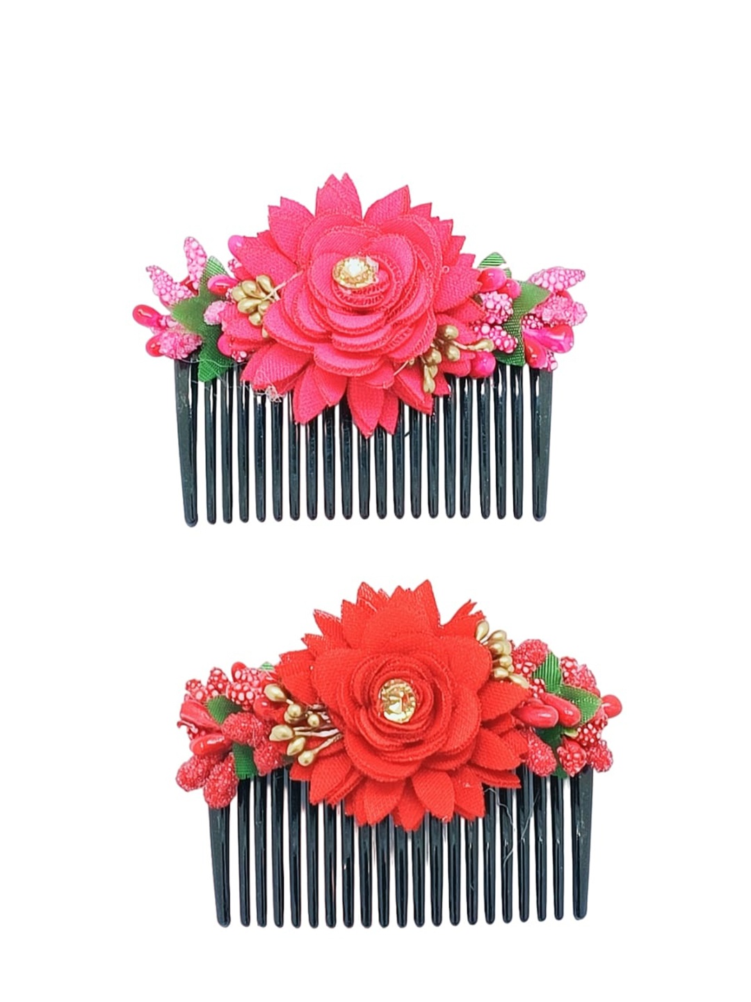 

FEMMIBELLA Set of 2 Embellished Comb Pin, Pink