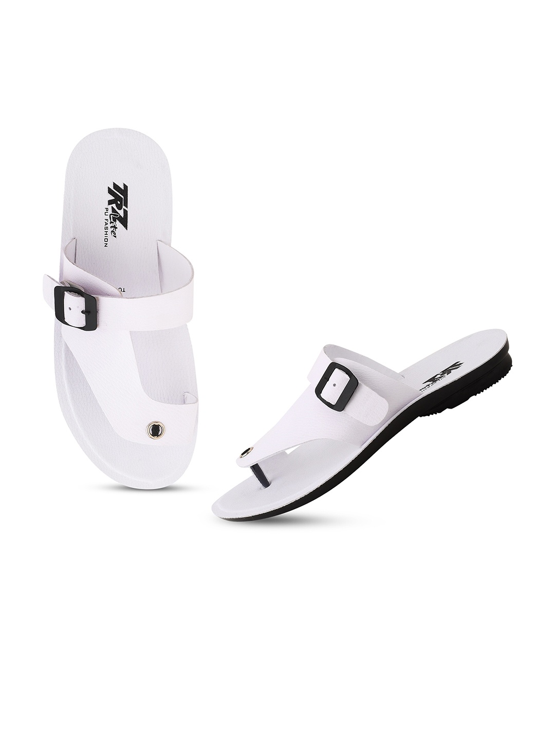 

BAESD Men Textured Buckle Detail Comfort Sandals, White