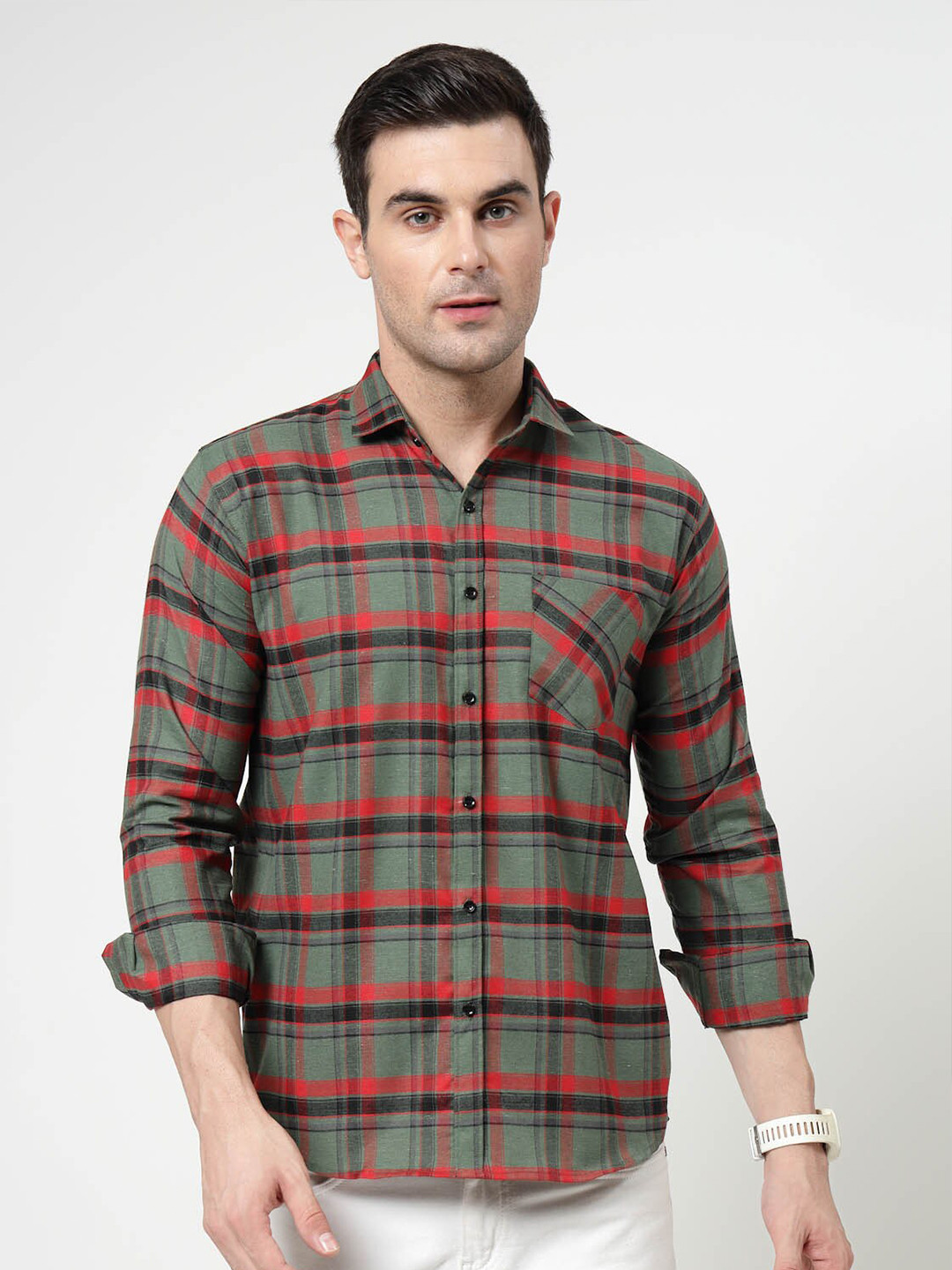 

ADWYN PETER New Checked Casual Shirt, Grey
