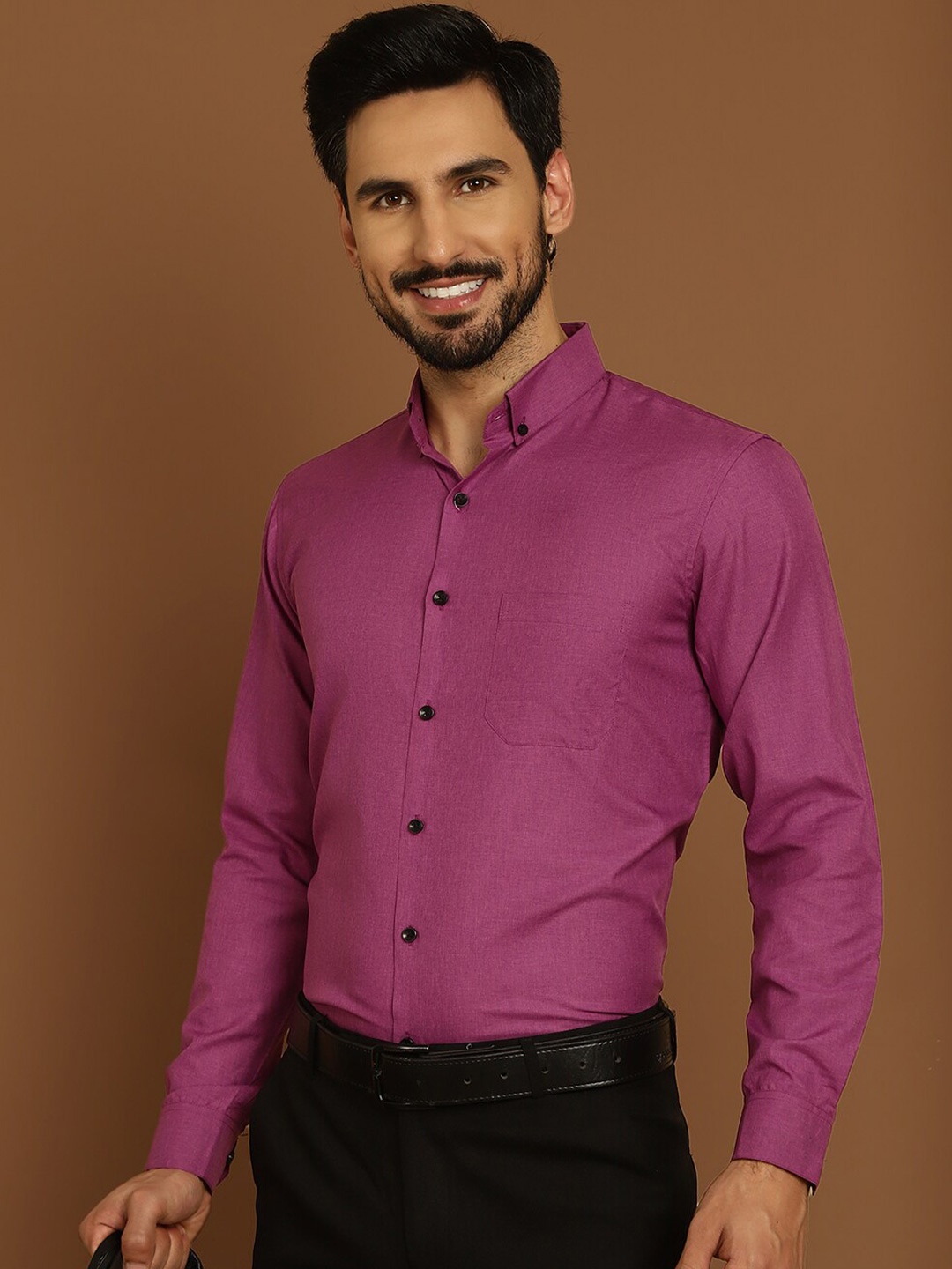 

Indian Needle ClassicButton-Down Collar Formal Shirt, Purple
