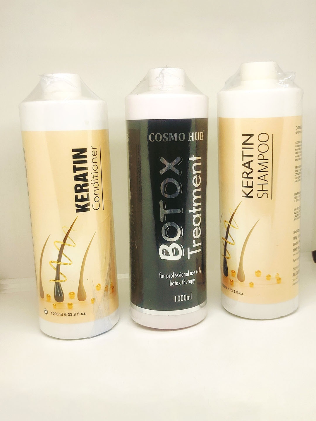 

COSMO HUB Set of Keratin Shampoo + Keratin Conditioner + Botox Treatment, White