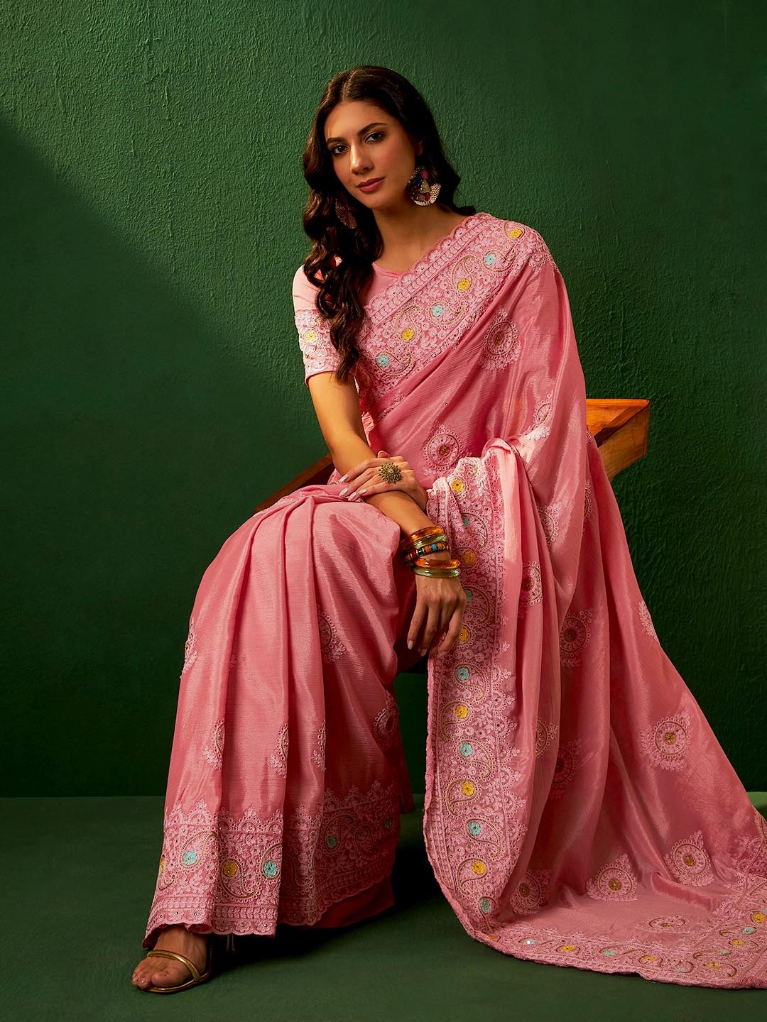 

Sangria Embroidered Saree, Lavender