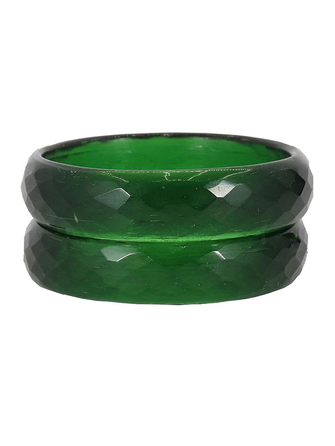 

NMII Set Of 2 Diamond Shaped Bangle/Kada Glossy Bangles, Lime green