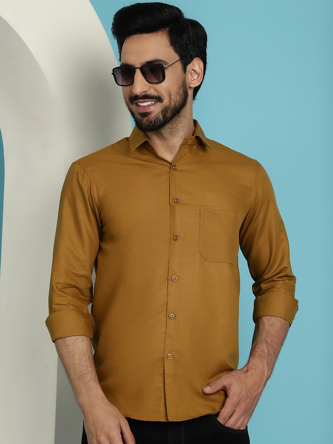 

Indian Needle Classic Cotton Casual Shirt, Mustard