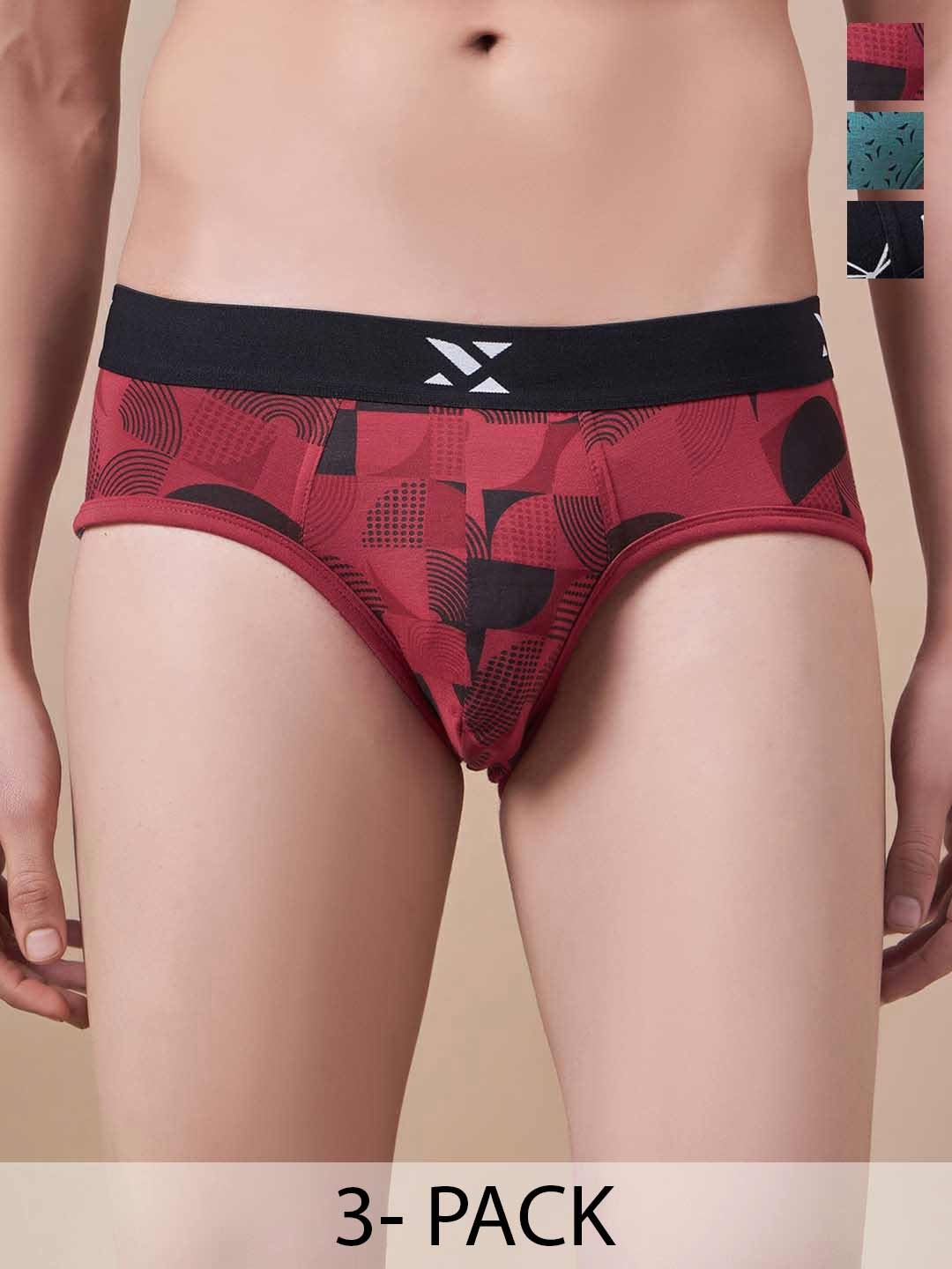 

Masch Sports Pack Of 3 Printed Basic Briefs BRF-3-PRT-EI-RED-GRN-ET-BLK