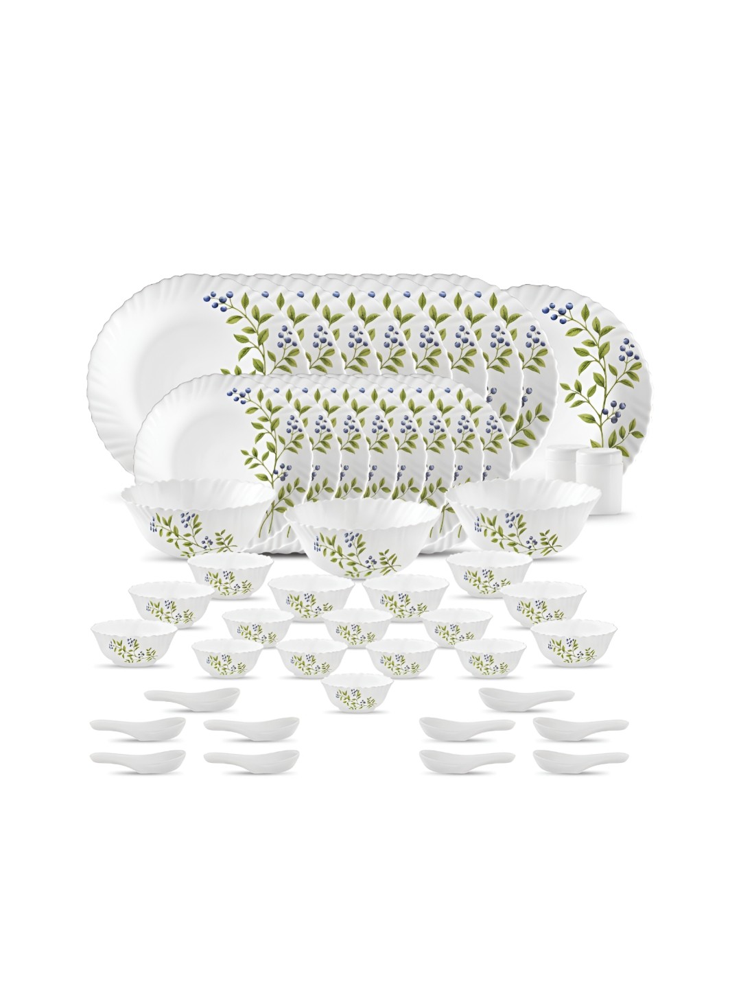

Laopala White 46 Pieces Printed Opalware Glossy Dinner Set